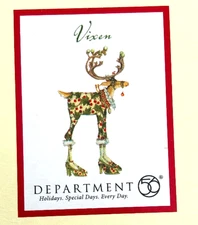 VIXEN ORNAMENT Dashaway Christmas Krinkles ~ Patience Brewster Department 56 NIB
