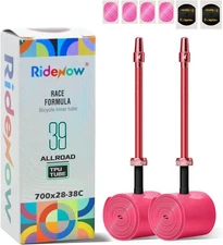 Ridenow 2-Pack Bike Inner Tube 700/28C-38C 39g-2Pack, 2 pack 85mm metal valve 
