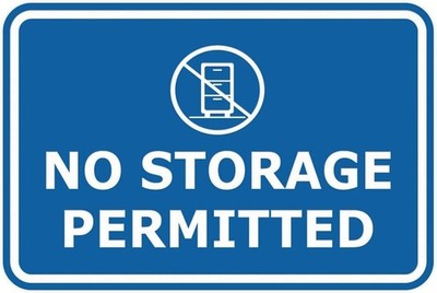 Signs ByLITA Classic Framed, No Storage Permitted Sign (Blue) - Medium