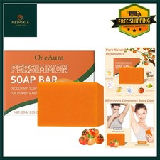 Natural Persimmon Deodorant Soap Bar for Body Odor 3.5oz All Skin Types