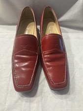 Nine West Women Red Leather Loafers Shoes Size 7M