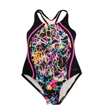 Girls Speedo One Piece Swimsuit Size 12 Kids Graffiti Design