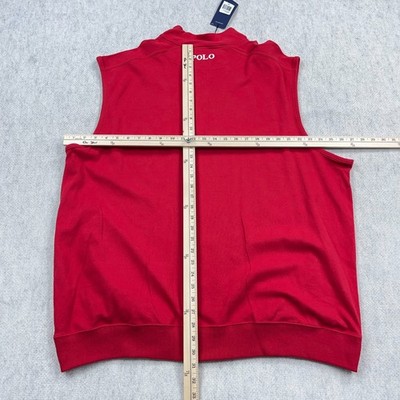Ralph Lauren Polo Golf Vest Men 3XL Red Pullover 1/4 Zip