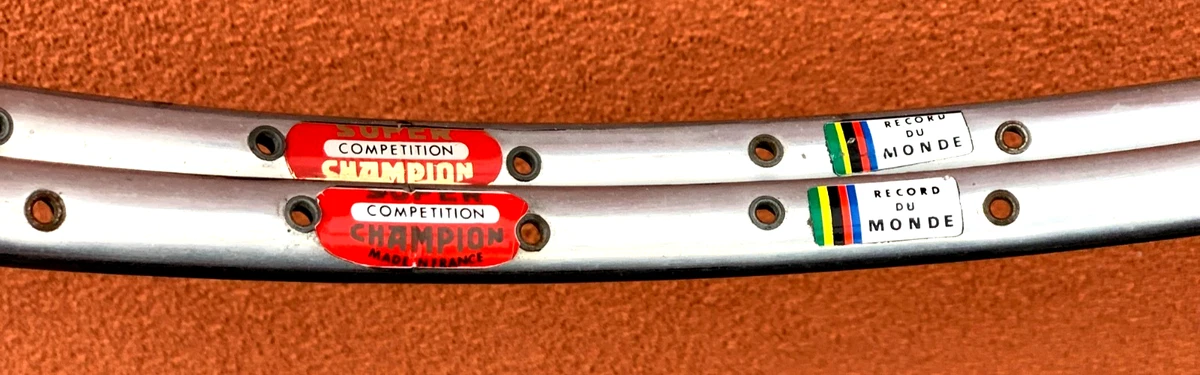 Paire Jantes Wolber Super Champion 700C Tubulaire 32H NOS Vintage France