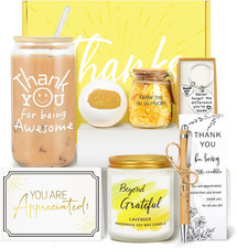 Thank You Gifts for Women, 7PCS Employee Appreciation Gifts, Thank You Gift Bask