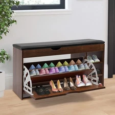 Entrance Shoe Bench 39.37" Shoe Storage Bench with Seat Free Standing Shoe Bench