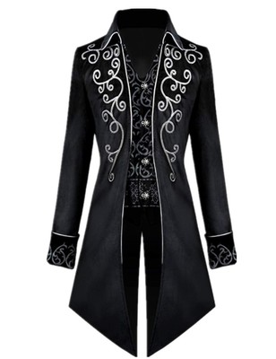 Herren Steampunk Vintage Tailcoat Jacke Gothic Victorian Frock Coat Uniform H...