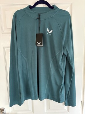 Castore Apex Engineered Knit Training 1/4 Zip Top in Bright Aqua Größe XL