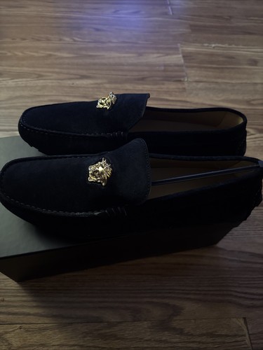 Versace Medusa black suede drivers size US13 (eu46)