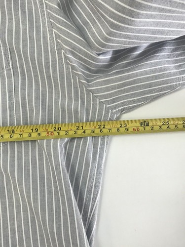 EASY SHIRT LARGE GREY Striped White Collar Button Up Long Sleeve PEAKY BLINDERS - Picture 21 of 22
