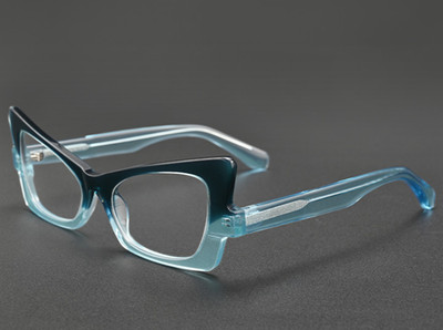Fashion Patchwork Bold Acetate Deluxe Cat Eye Eyeglass Frames Reading Glasses