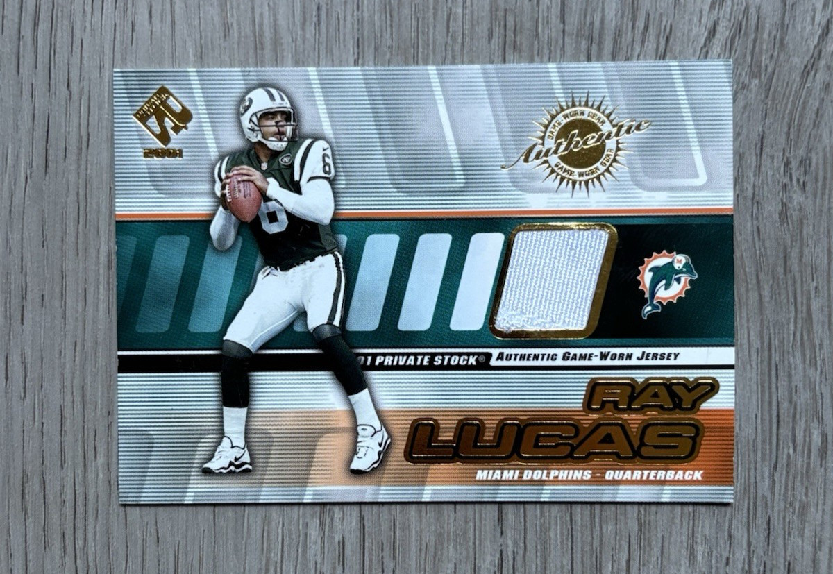 2001 NFL Pacific Private Stock Game Worn Gear | Ray Lucas | #83 Miami Dolphins