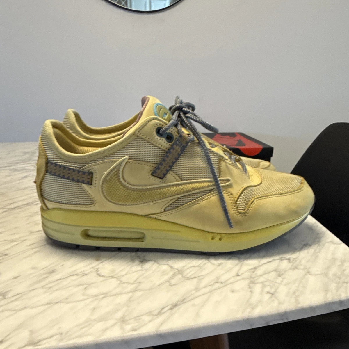 Nike Air Max 1 x Travis Scott Saturn Gold for Sale | Authenticity