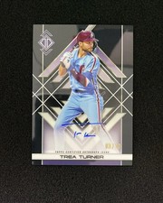 2025 Topps Transcendent Icons Chrome Black Trea Turner Auto Variation 3/10 QI95