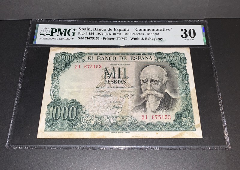 PMG Spain, Banco de Espana "Commemorative" Banknote 1971 100 Pesetas p154 Madrid