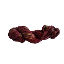 Sari Silk Ribbon super bulky yarn - Brown -Sari Silk Ribbons - Silk Strips