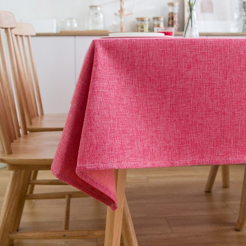 Cotton Linen Tablecloth Thick Tablecover Cloth Kitchen Plain Table Cloth Party - Picture 19 of 27