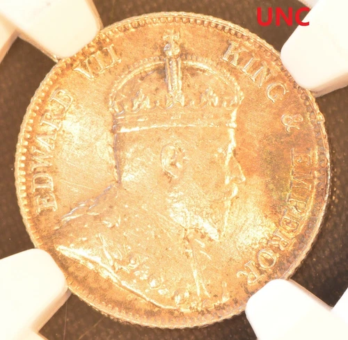 1904 CHINA HONG KONG 10C  Silver Coin NGC UNC Details