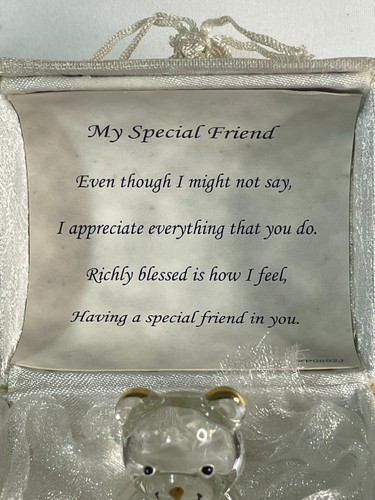 Oso de cristal de la amistad en caja blanca regalo para un amigo especial - Imagen 2 de 9