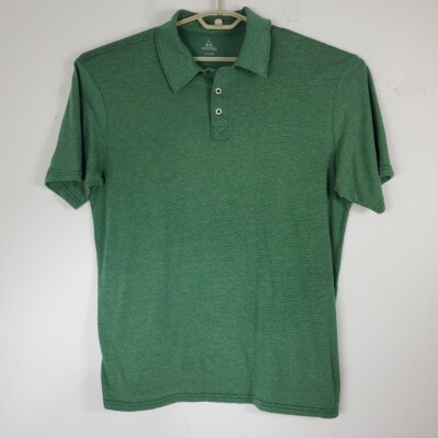 Ascend Green Polyester Blend Striped Golf Polo Shirt Adult Size XL