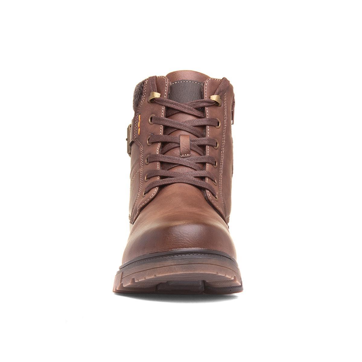 Stone Creek Mens Boots Brown Adults Ankle Lace Up Zip Up Padded