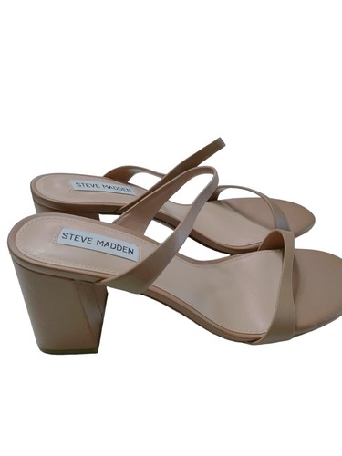 Steve Madden Women's Bridgette Leather Open-Toe Block Heel Sandal 9.5 M