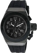 Swiss Legend Men Trimix Diver Silicone Band IP Steel Case Quartz Watch 13844-BLK