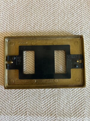 USED Vimar Series 8000 Polished Brass 2 Module Plate