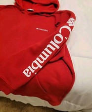 Columbia Men's Logo Trek Hoodie Red Size L Streetware