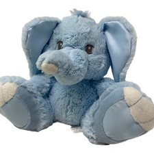 Aurora Baby Taddle Toes Elephant Blue Plush Satin Soft Stuffed Animal 10"