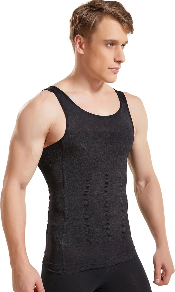 Canotta Contenitiva Uomo Canottiera Compressione Modellante Maglietta Intimo Mag - Immagine 2 di 4