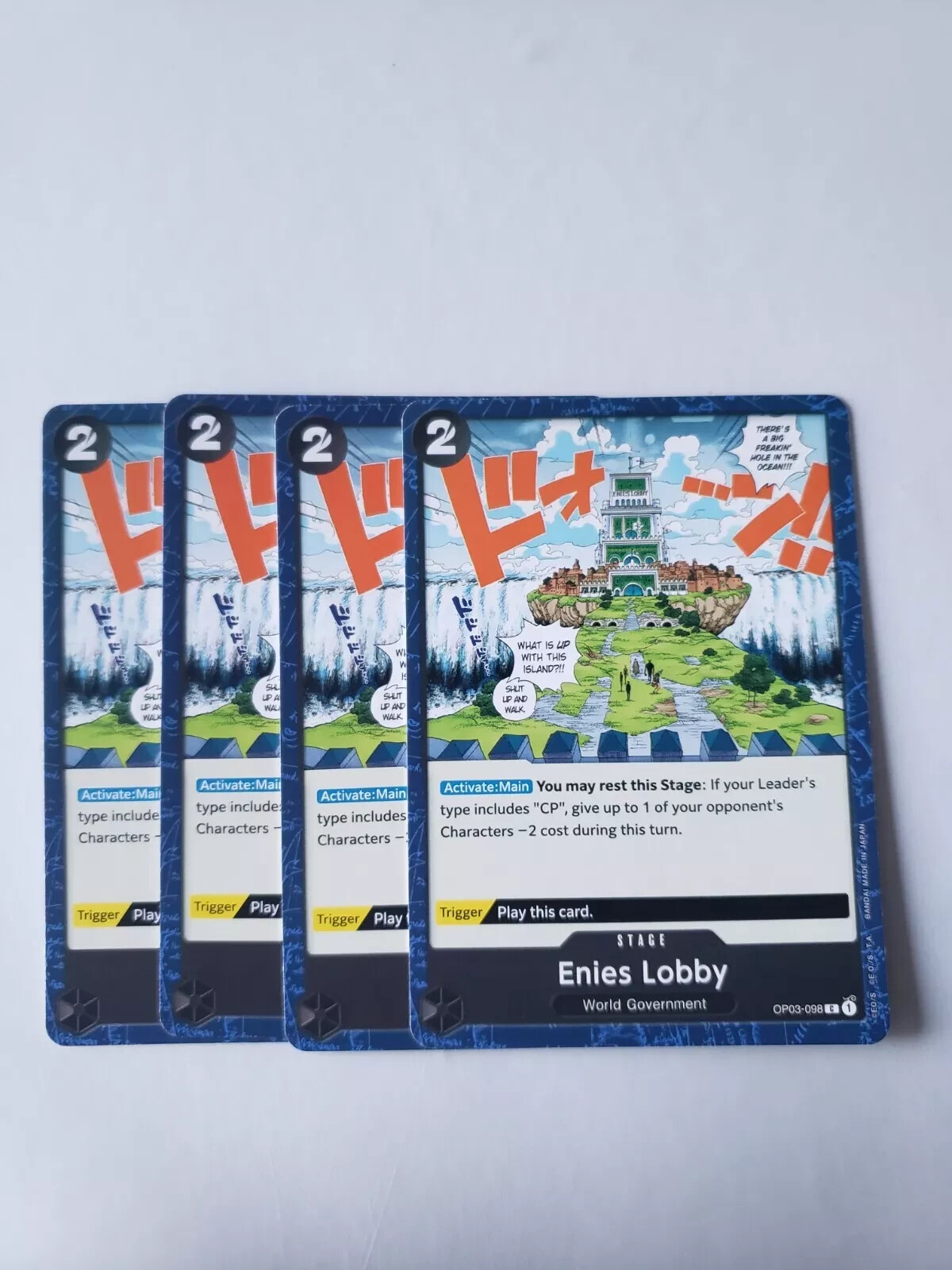 4x Playset NM/M Enies Lobby OP03-098 One Piece Card Game English TCG