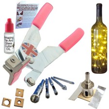 Mirror Cutting Tool Kit Glass Drills Hole Saw Drill Hole in Glass or Wine Bottle