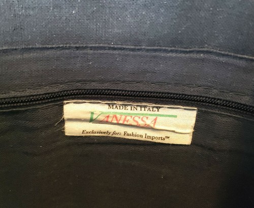 VTG VANESSA Black Straw Woven Envelope Clutch/Purse/Bag - Picture 2 of 4