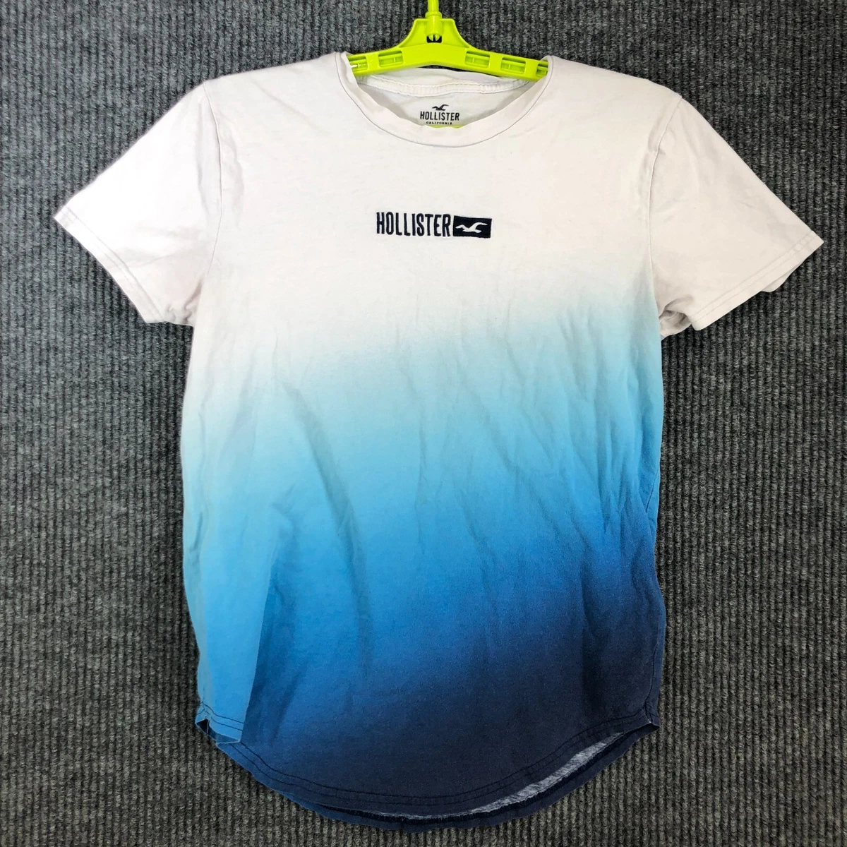 Hollister Mens Dip Dye Short Sleeve T Shirt Size XS Blue White