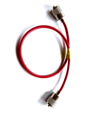 ROCKET RADIO RG58 Coaxial Cable RED ULTRA QUALITY 23 inch 60Cm PL259 50 Ohm Patch Lead