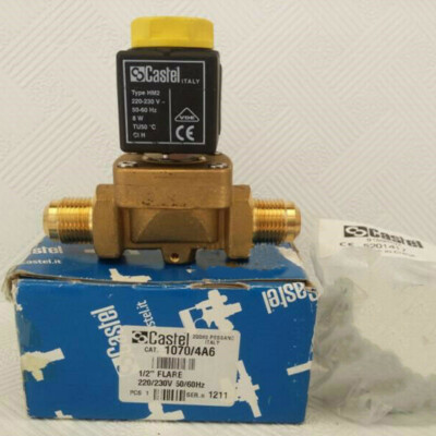 Castel 1070/4A6 Solenoid Valve 220V/230V 1/2 New KD