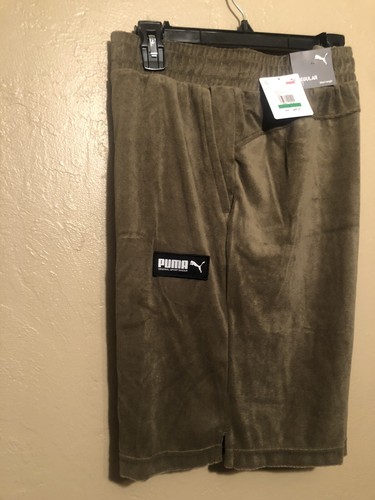 puma shorts men Sz Large Olive Green 