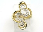 14k Yellow Gold Diamond Unique Custom Right Hand Cocktail Ring .25ct 1/4ct 7.8g