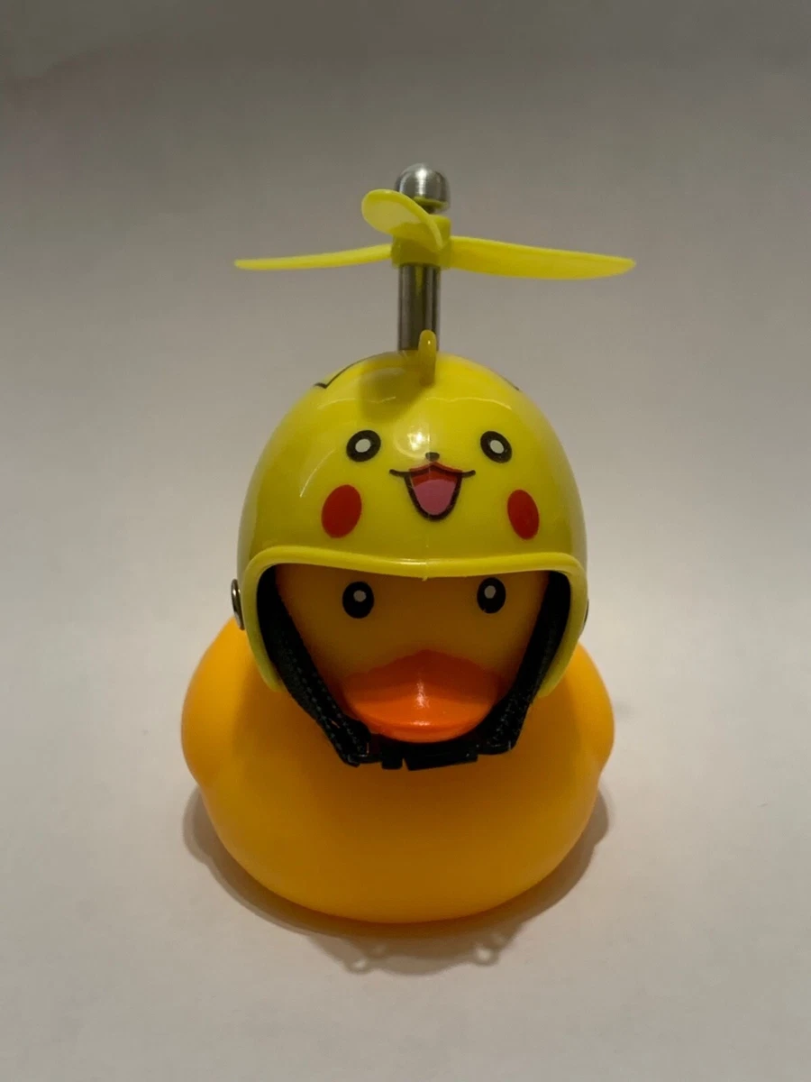 Yellow Duck Bicycle Horn with LED Light and Pikachu Helmet Free