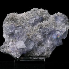 319g Natural Clear Blue Cube Fluorite Quartz Crysal Cluster Mineral Specimen