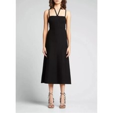 ULLA JOHNSON Black Evie Bustier Corset Ribbed Knit Halter Strappy Dress