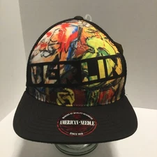 AMERICAN NEEDLE Berlin Black Snapback Mesh HAT CAP NWOT Read Desc