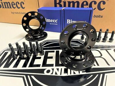 15 mm x 4 schwarze Bimecc Spurverbreiterungen + Schrauben BMW F-Serie 2012-2019