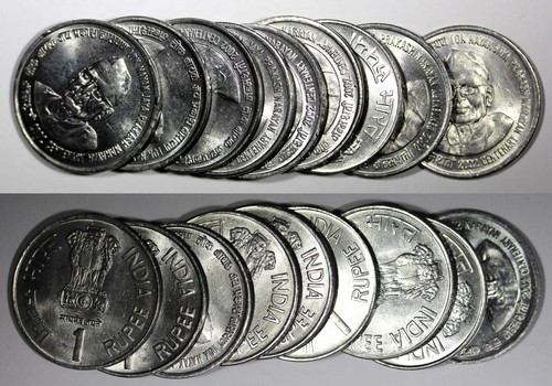 India Rep.2002 1 Rupee Jaya Prakash Narayan UNC/BU KM# 313 RANDOM PICK (1 Coin) - Picture 5 of 5