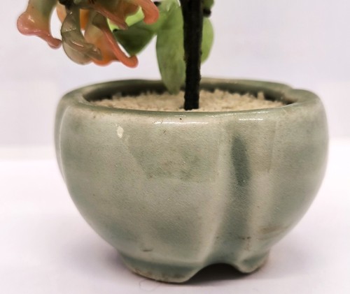 Vintage Chinese Jade Glass Bonsai Tree - Picture 3 of 7