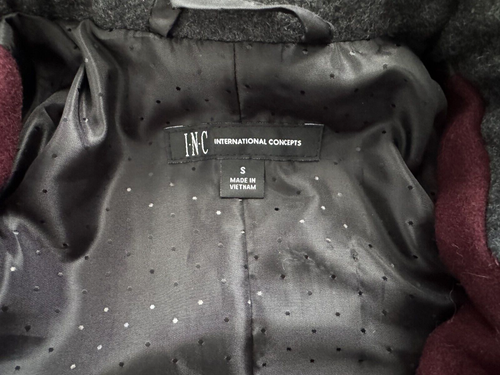 NWT $180 INC International Concepts Boysenberry Wool Overcoat Coat - Men Small - Picture 2 of 12