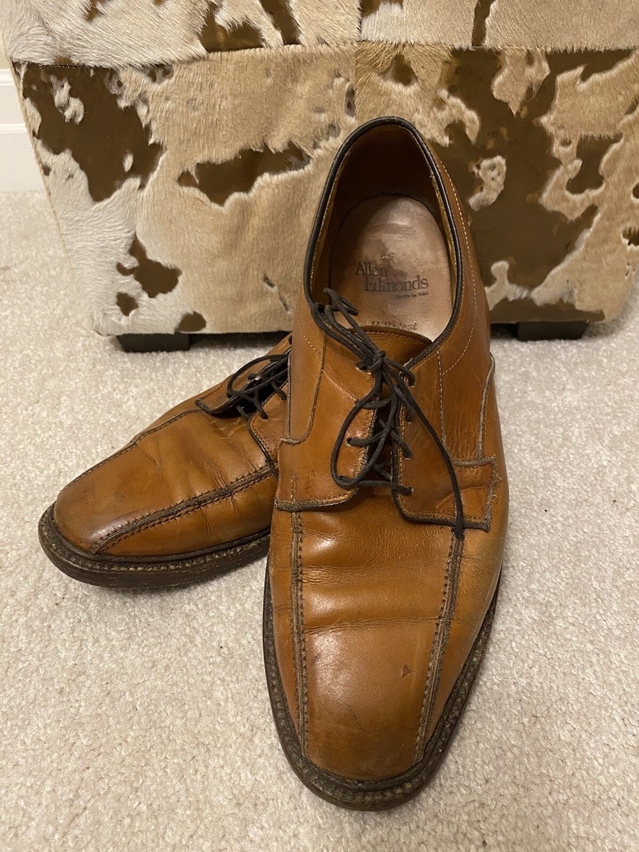 ALLEN EDMONDS Hillcrest Sz 9.5 D Brown Bicycle Toe Mens Leather