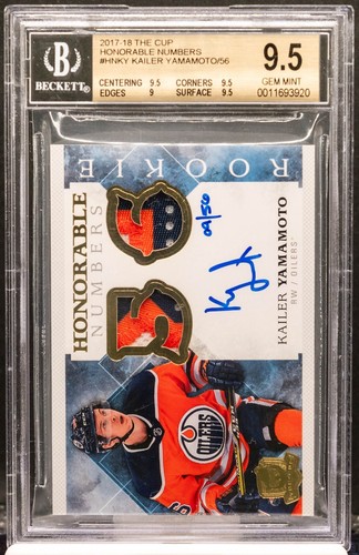 Kailer Yamamoto 2017-18 Upper Deck The Cup Honorable RC PATCH AUTO 56 BGS 9.5/10 - Picture 1 of 2