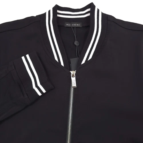 $438 Monfrere Maverick Black & White Bomber Jacket Mens Size Medium image 3
